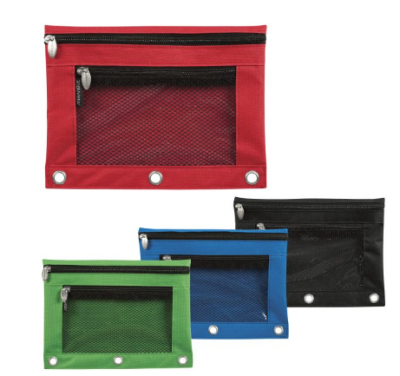 Binder Pouch With Exterior Mesh Pocket
